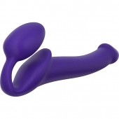 Фиолетовый безремневой страпон Silicone Bendable Strap-On - size S - Strap-on-me - купить с доставкой в Красногорске