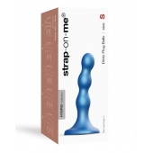 Голубая насадка Strap-On-Me Dildo Plug Balls size S - Strap-on-me - купить с доставкой в Красногорске