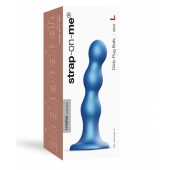 Голубая насадка Strap-On-Me Dildo Plug Balls size L - Strap-on-me - купить с доставкой в Красногорске