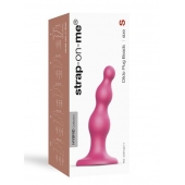 Розовая насадка Strap-On-Me Dildo Plug Beads size S - Strap-on-me - купить с доставкой в Красногорске