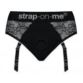 Черные трусики для насадок Diva Lingerie Harness - size S - Strap-on-me - купить с доставкой в Красногорске