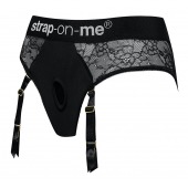 Черные трусики для насадок Diva Lingerie Harness - size M - Strap-on-me - купить с доставкой в Красногорске