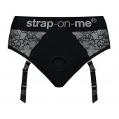Черные трусики для насадок Diva Lingerie Harness - size M - Strap-on-me - купить с доставкой в Красногорске