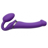 Фиолетовый безремневой вибрострапон Vibrating Bendable Strap-On - size L - Strap-on-me - купить с доставкой в Красногорске