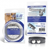 Кольцо на пенис SNAP COCK RING из искусственной кожи на клепках - BlueLine - в Красногорске купить с доставкой