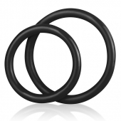 Набор из двух черных силиконовых колец разного диаметра SILICONE COCK RING SET - BlueLine - в Красногорске купить с доставкой