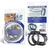 Двойное кольцо выносливости на пенис DUAL STAMINA RING - BlueLine - в Красногорске купить с доставкой