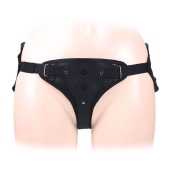 Черный пояс-трусики в комплекте с коннектором и насадкой - Notabu - купить с доставкой в Красногорске