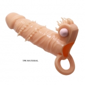Телесная удлиняющая вибронасадка Penis Sleeve Connor - 17 см. - Baile - в Красногорске купить с доставкой