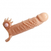 Телесная удлиняющая вибронасадка Penis Sleeve Connor - 17 см. - Baile - в Красногорске купить с доставкой