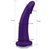 Фиолетовая гладкая изогнутая насадка-плаг - 14,7 см. - LOVETOY (А-Полимер) - купить с доставкой в Красногорске
