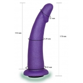 Фиолетовая гладкая изогнутая насадка-плаг - 17 см. - LOVETOY (А-Полимер) - купить с доставкой в Красногорске