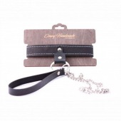 Узкий однослойный ошейник с поводком - Crazy Handmade - купить с доставкой в Красногорске