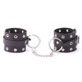 Черные кожаные оковы с люверсами - Crazy Handmade - купить с доставкой в Красногорске