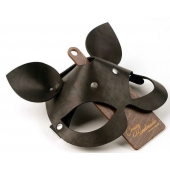 Черная кожаная маска  Кошка  с маленькими ушками - Crazy Handmade - купить с доставкой в Красногорске