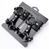 Черные наручники с креплением на кисть руки - Crazy Handmade - купить с доставкой в Красногорске