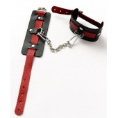 Черные оковы с красным декором и заклепками - Crazy Handmade - купить с доставкой в Красногорске