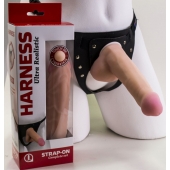 Страпон Harness из двух предметов: трусики с плугом и насадка-фаллос - 17 см. - LOVETOY (А-Полимер) - купить с доставкой в Красногорске
