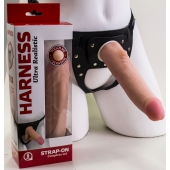 Реалистичный страпон Harness из трусиков и насадки-фаллоса - 18,5 см. - LOVETOY (А-Полимер) - купить с доставкой в Красногорске
