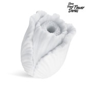 Белый нереалистичный мастурбатор в форме бутона цветка Tulips - 1137 - в Красногорске купить с доставкой