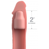 Телесная насадка-удлинитель 2 Inch Silicone X-tension with Strap - 20,3 см. - Pipedream - в Красногорске купить с доставкой