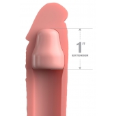 Телесная насадка-удлинитель 1 Inch Silicone X-tension - 17,8 см. - Pipedream - в Красногорске купить с доставкой