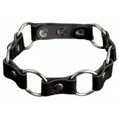 Кожаный черный ошейник с кольцами - Sitabella - купить с доставкой в Красногорске