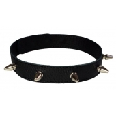Узкий чёрный ошейник с шипами - Sitabella - купить с доставкой в Красногорске