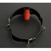 Кляп-фаллос на чёрных ремешках - Sitabella - купить с доставкой в Красногорске