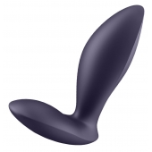 Фиолетовый анальный вибростимулятор Power Plug - Satisfyer - в Красногорске купить с доставкой