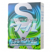 Презервативы Sagami Xtreme Mint с ароматом мяты - 3 шт. - Sagami - купить с доставкой в Красногорске