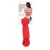 Красная хлопковая веревка для связывания - 3 м. - Lux Fetish - купить с доставкой в Красногорске