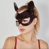 Коричневая кожаная маска  Кошечка - Sitabella - купить с доставкой в Красногорске