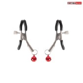 Серебристые зажимы на соски с шариками - Notabu - купить с доставкой в Красногорске