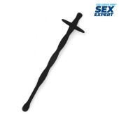 Черный силиконовый уретральный стимулятор - 15 см. - Sex Expert - купить с доставкой в Красногорске