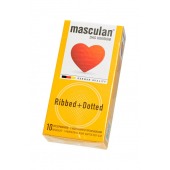 Презервативы с колечками и пупырышками Masculan Ribbed+Dotted - 10 шт. - Masculan - купить с доставкой в Красногорске