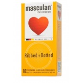 Презервативы с колечками и пупырышками Masculan Ribbed+Dotted - 10 шт. - Masculan - купить с доставкой в Красногорске