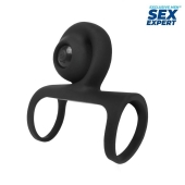 Черная вибронасадка на пенис Sex Expert - Sex Expert - в Красногорске купить с доставкой