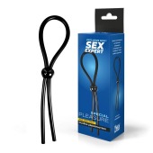 Черное силиконовое лассо с шариком для утяжки - Sex Expert - в Красногорске купить с доставкой