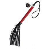 Черно-красная кожаная плеть - 50 см. - Pecado - купить с доставкой в Красногорске