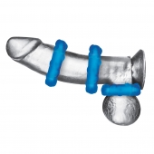 Комплект из трех голубых эрекционных колец 3-Pack Ribbed Rider Cock Ring Set - BlueLine - в Красногорске купить с доставкой