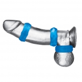 Комплект из трех голубых колец для эрекции 3-Pack Nuts   Bolts Stretch Cock Ring Set - BlueLine - в Красногорске купить с доставкой