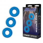 Комплект из трех голубых колец для эрекции 3-Pack Ultra-Stim Stretch Cock Rings - BlueLine - в Красногорске купить с доставкой