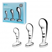 Набор из 3 стальных стимуляторов простаты Stainless Steel P-spot Training Set - b-Vibe - в Красногорске купить с доставкой