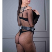 Черный кожаный пояс Sex Game - БДСМ Арсенал - купить с доставкой в Красногорске