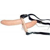 Телесный женский страпон с вагинальной пробкой Strap-On Duo - 15 см. - Orion - купить с доставкой в Красногорске