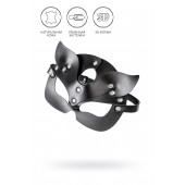 Черная кожаная рельефная маска кошки - Pecado - купить с доставкой в Красногорске