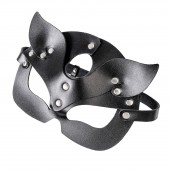 Черная кожаная рельефная маска кошки - Pecado - купить с доставкой в Красногорске