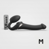 Черный безремневой страпон Multi Orgasm Size M с клиторальной стимуляцией - Strap-on-me - купить с доставкой в Красногорске