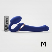 Синий безремневой страпон Multi Orgasm Size M с клиторальной стимуляцией - Strap-on-me - купить с доставкой в Красногорске